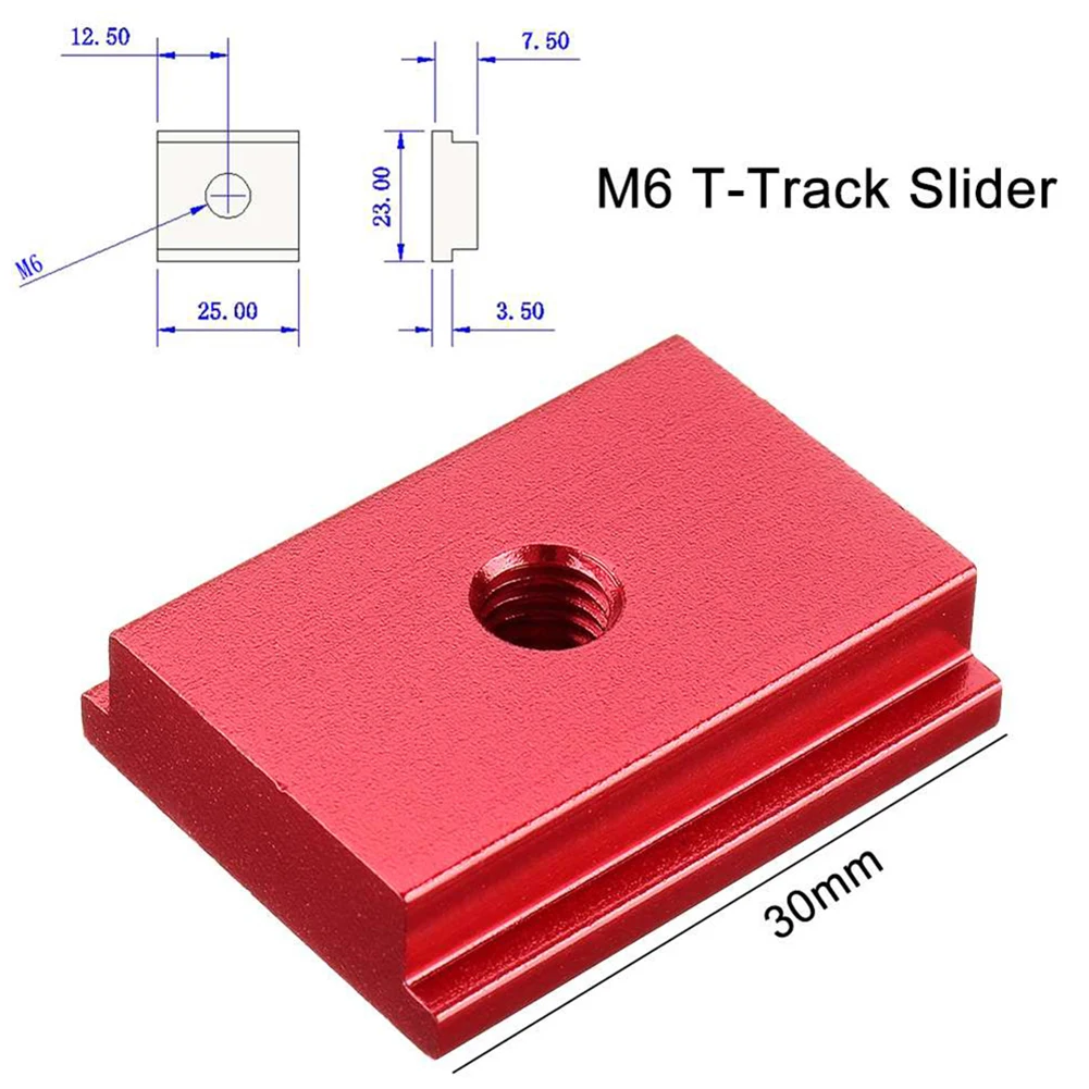 

Brand New High Quality For Woodworking Table Miter Saw T-track Slider Woodworking Aluminum Alloy M6 30*23*7.5mm