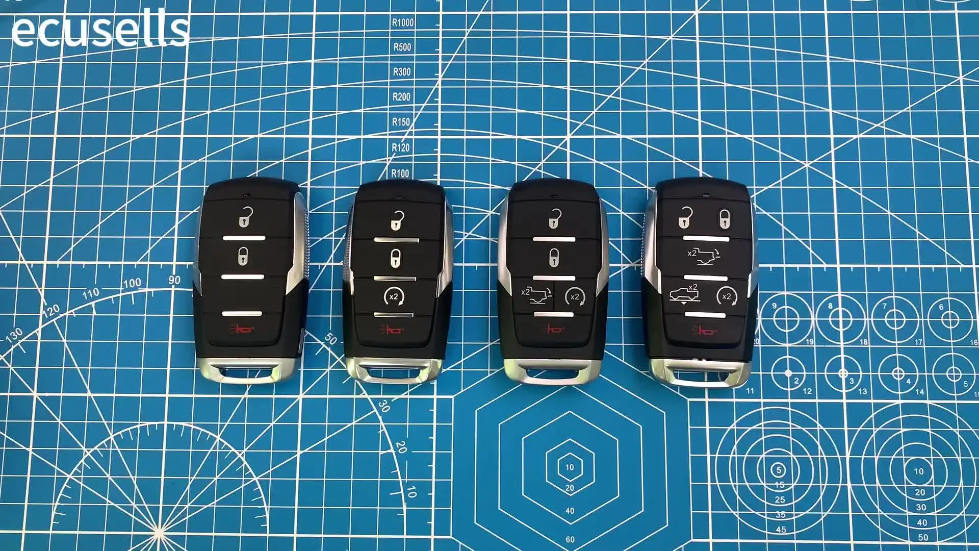 3/4/5/6 버튼 스마트 프록 라이트 키 with 433.92MHz 4A 채프 for Dodge Ram 1500 피크업 2019  2020 포브 FCC ID: OHT-4882056