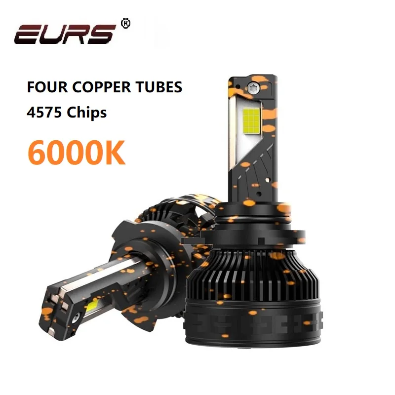EURS T8 H7 LED H8 H11 HB4 9006 HB3 9005 H4 LED 자동차 헤드라이트 4575 CSP 칩 안개등 전구 6000K 캔버스 자동차 LED 헤드라이트 램프