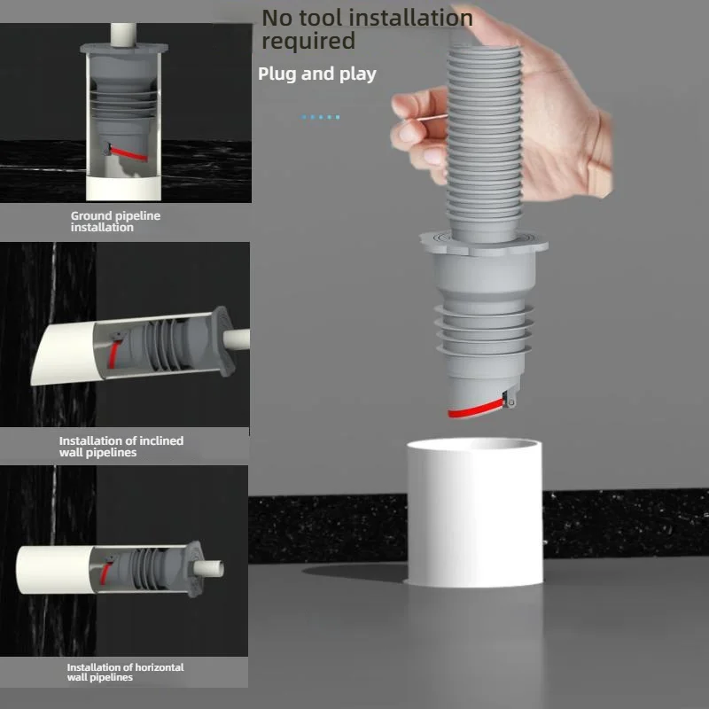 Silicone Bathroom Sewer Seal Ring Kitchen Sink Sewer Pipe Plug Washing Machine Anti-odor Leakage Floor Drain Connector Stopper