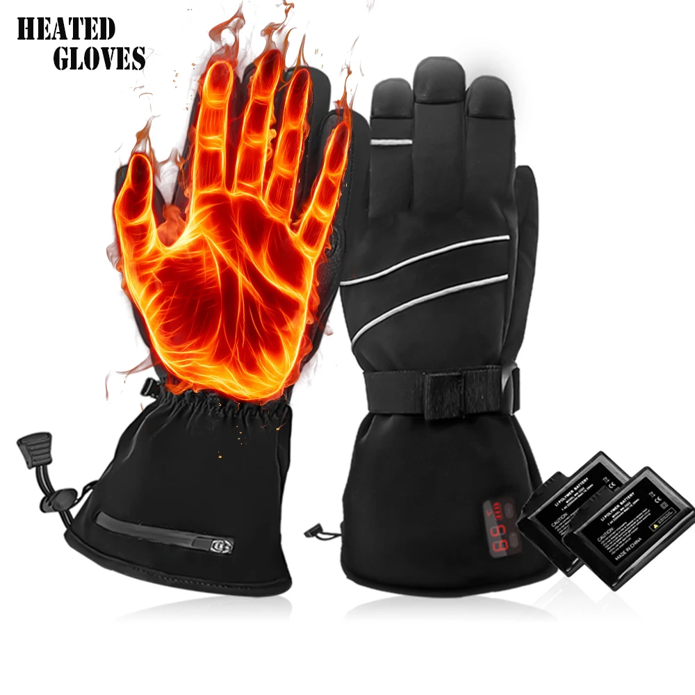 

Heated Gloves, Unisex Heating Gloves, Palm Leather Gloves, Default 2200mAh Battery, Winter Riding Motorcycle Gloves