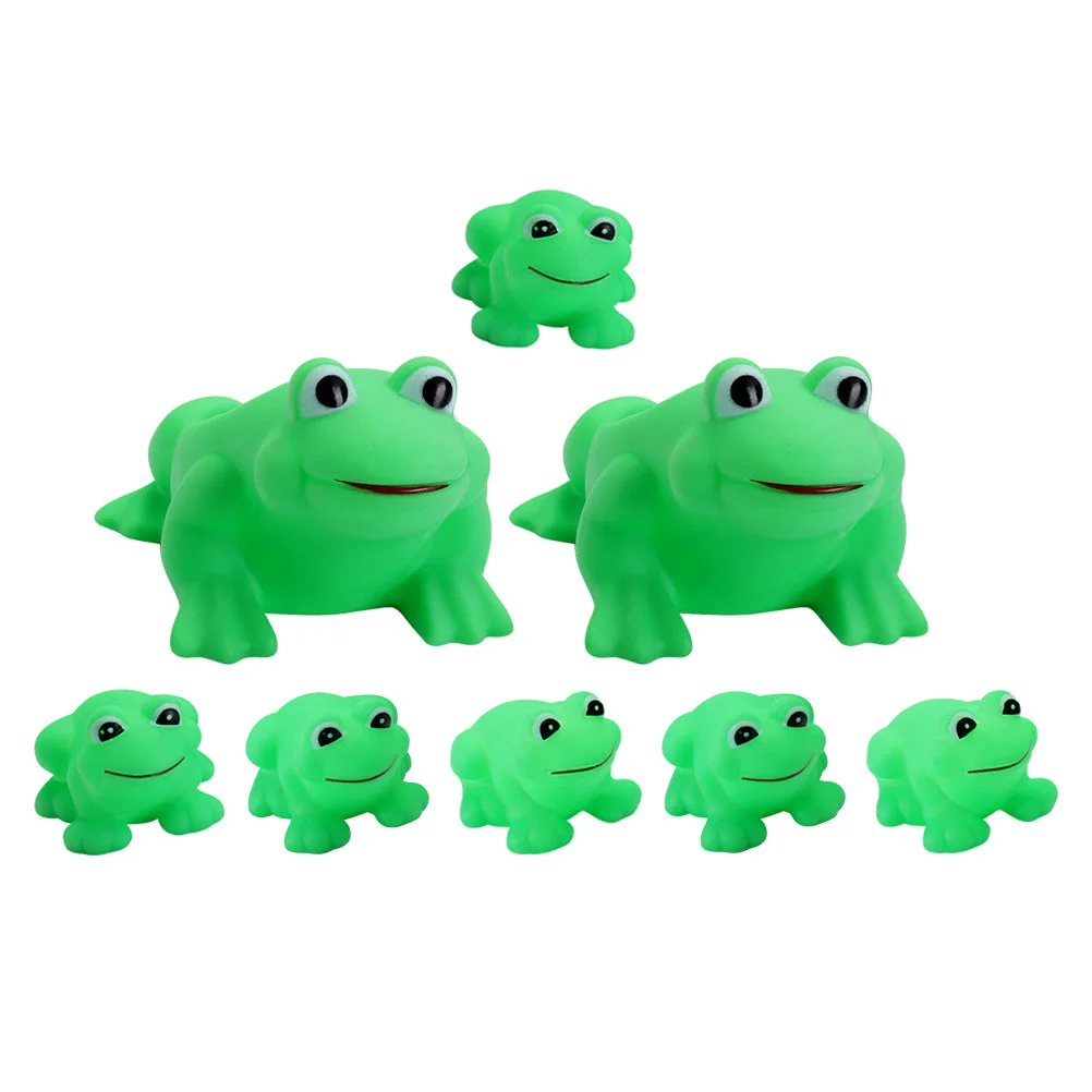 

8pcs Household Bathtub Toys Adorable Frogs Designed Bath Playthings (Green)