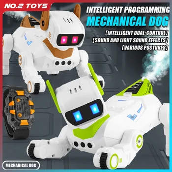 Intelligente RC Robot Dog Car Giocattolo per bambini 2.4G Telecomando Meccanico Robot per cani Cucciolo elettrico con musica Spray Ragazzi Giocattolo Regalo