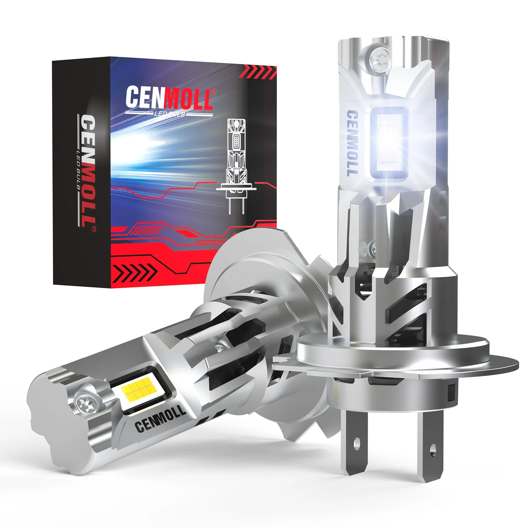 A1 2x Fanless Canbus H7 LED High Power Kit Head Light Bulbs 6000K Crystal  White