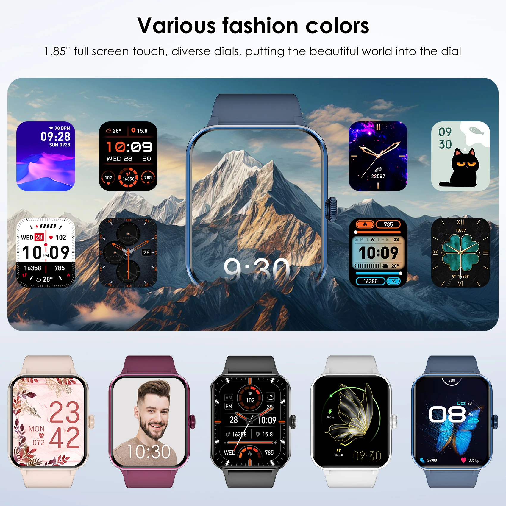 Baolubao New Smart Watch Bluetooth Answer/Dial Messages Reminder Fitness Tracking Watch 100+Sports Modes Voice Assistant