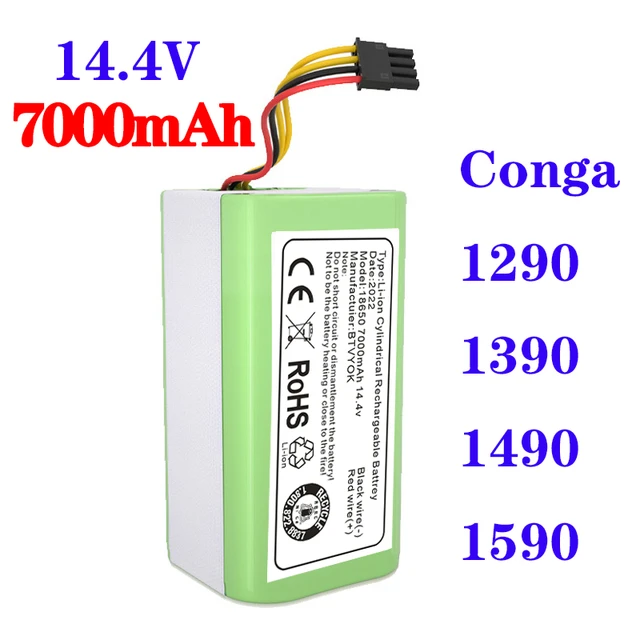 New 14.4v 7000mAh Li-Ion Battery for Cecotec Conga 1290 1390 1490