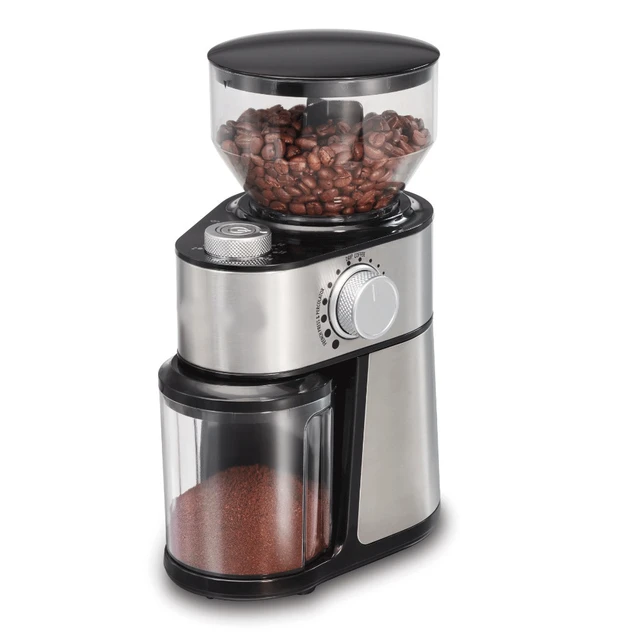 Kaffe Coffee Grinder Electric. Best Coffee Grinders for Home Use. (14 Cup)  Easy On/Off w/Cleaning Brush Included. Stainless Steel