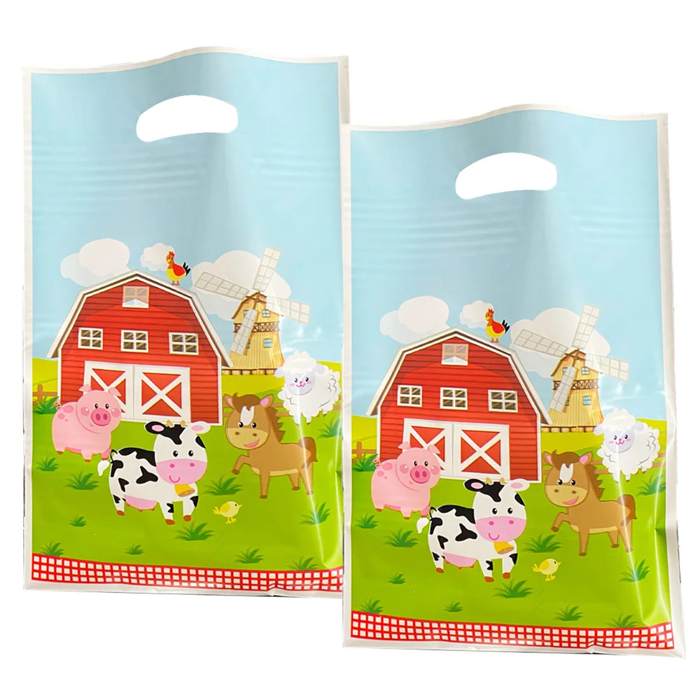 30 Pcs Farm Animal Birthday Party Baby Shower Supplies Kids Goodie Bags  Candy Treat Bags Barnyard Gift Bags 5 8pcs multicolor gift bags stripe wave point kraft paper gift bags for wedding birthday party candy cookie package supplies