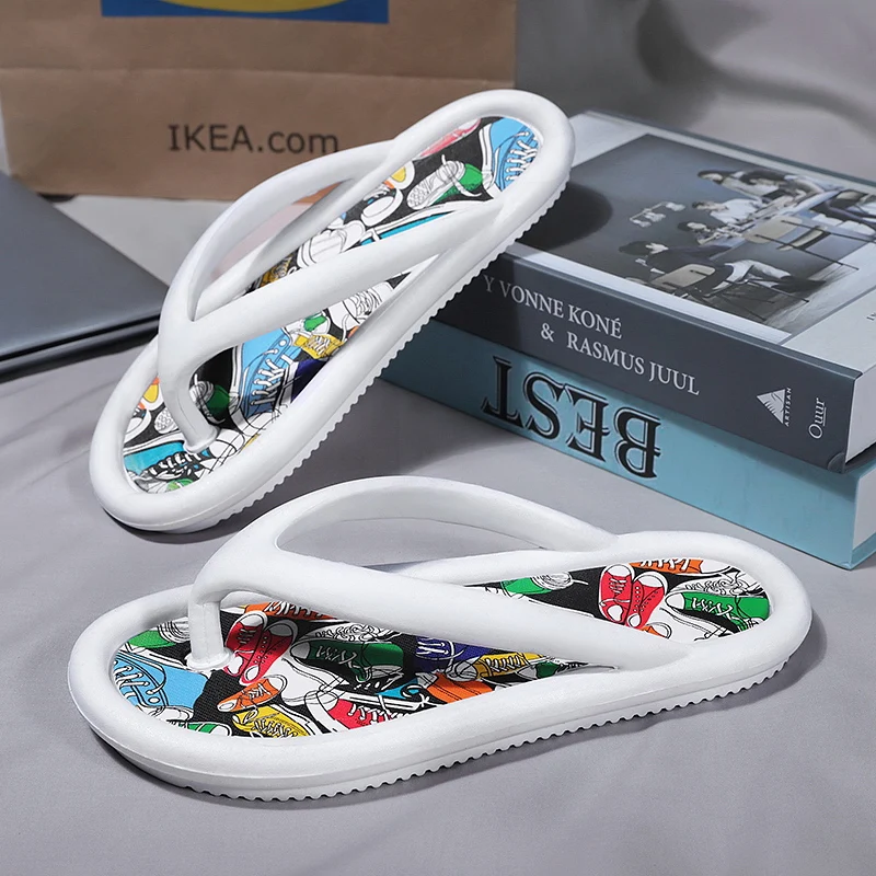 

Шлепанцы унисекс, легкие сандалии с принтом, нескользящая обувь для дома и ванной, для мужчин и женщин, лето 2022