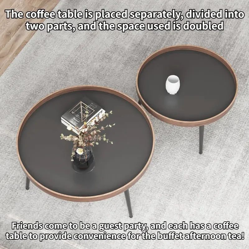 

Wooden Coffee Table Minimalist Modern Small Round Corner Table Sofa Side Table Furniture Combination Living Room Home Decoration