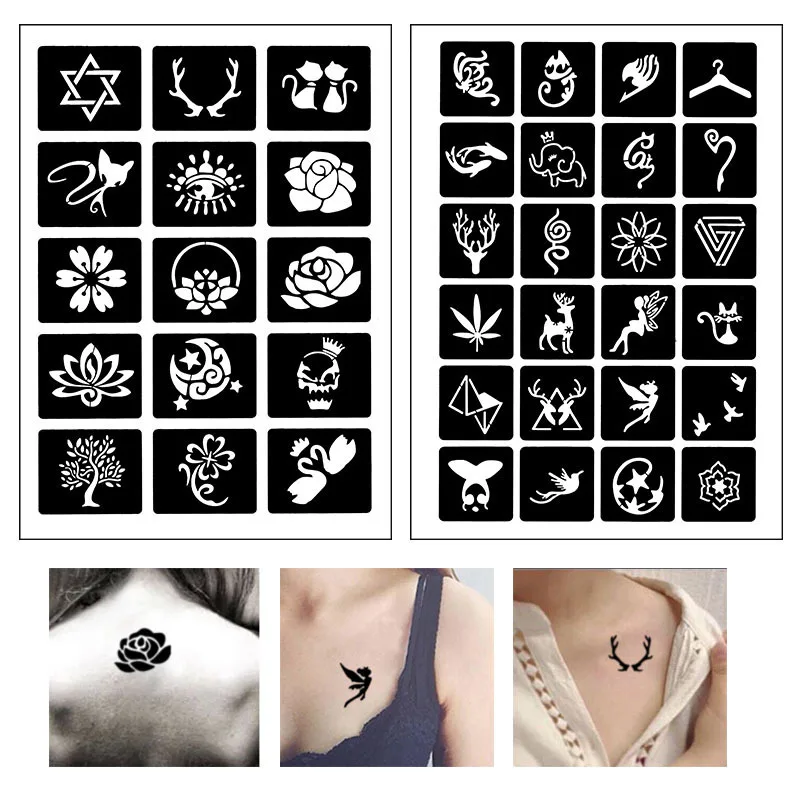 Big Size Tattoo Stencil Glitter Tattoo Stencils Templates Tattoo Supplies  Body Designer Stencil Tattoo Drawing Tattoo Stencil - AliExpress