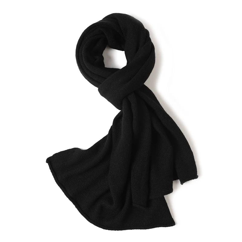 New Winter Scarf Knitted Yak Cashmere Wool Blend Scarf Men's Gift Giving Autumn Dual-purpose Warm and Comfortable 6