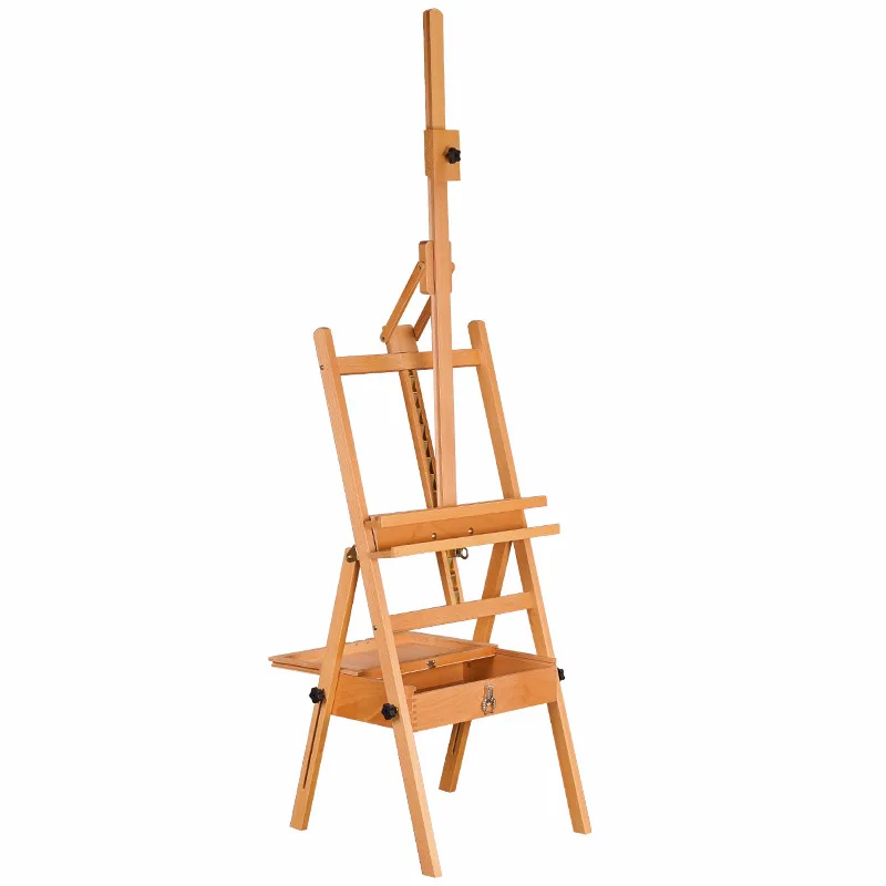 Adjustable Workbench Art Student Specific Picture Stand Bracket Type Beech Wood Foldable Drawer Forward Leaning Oil Paintin