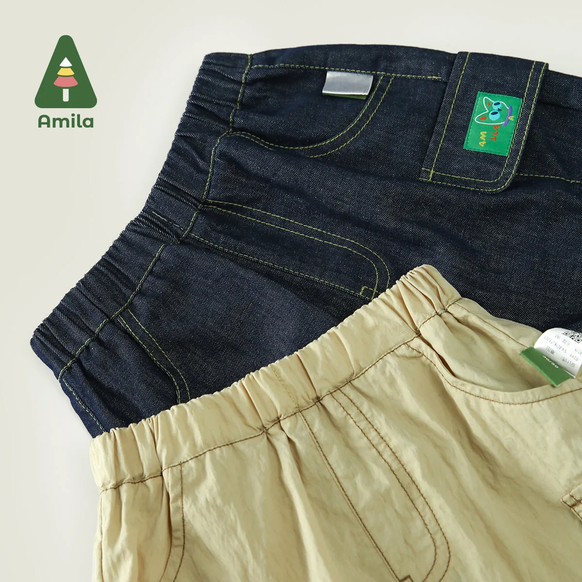 Amila Summer New Boys Bottom Cargo Style Fashion Sports Breathable Shorts Children's Clothing 0-6Y