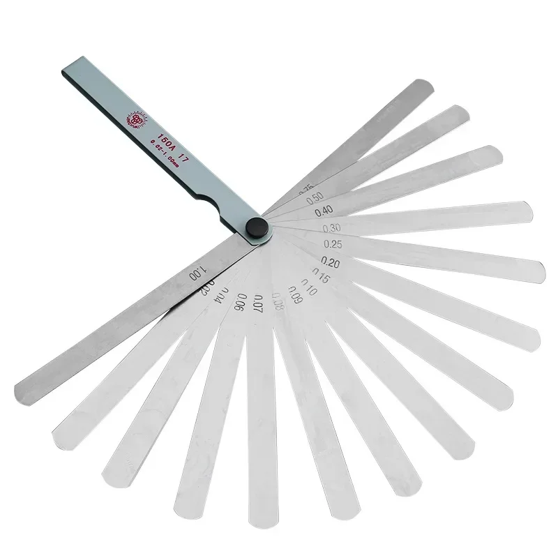 17 Blades Feeler Gauge Thickness Gauges Measurment Tool Gap Wedge for Engine Valve Adjustment 0.02-1mm Percision Measuring Tools feeler gauge