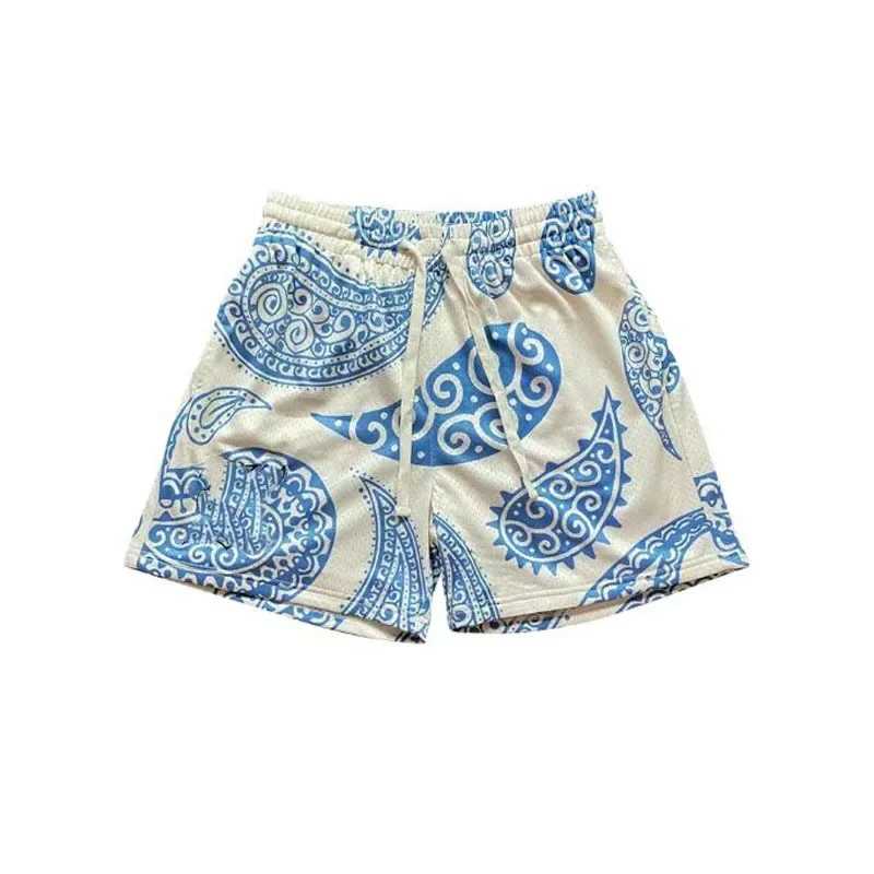 New American Style Sports Shorts Basketball Net Eye Quick Dry Breathable Running Beach Fitness Four-Quarter Shorts