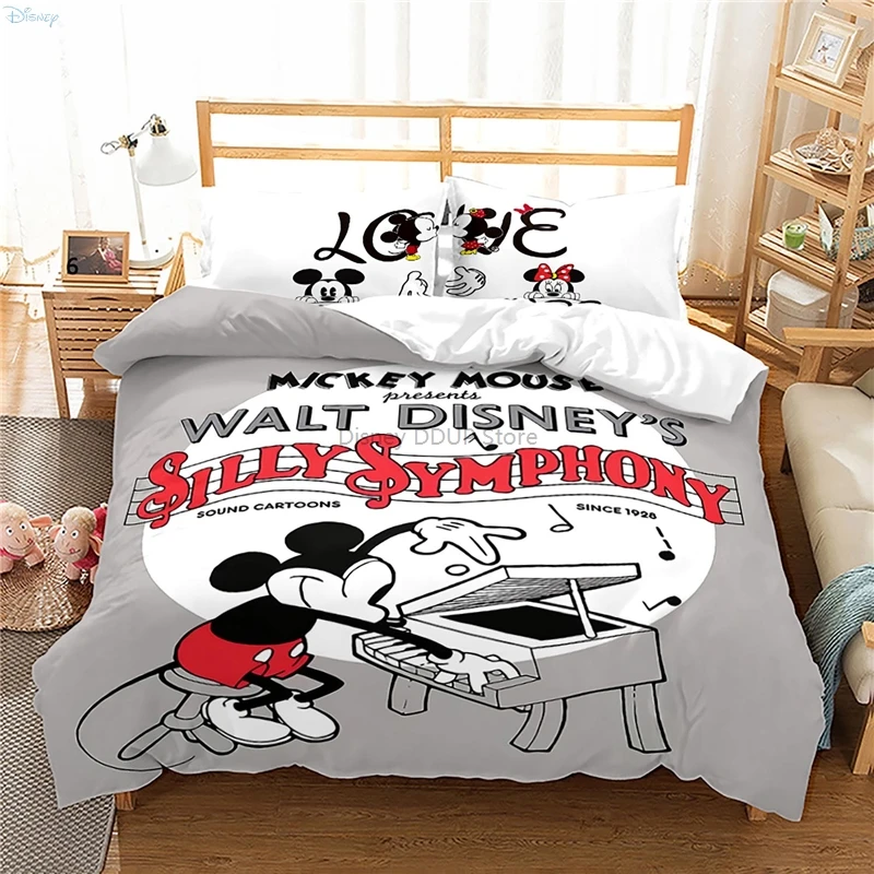 Cute White Mickey Mouse Twin Full Queen King Size Bedding Set 3d Printed Duvet Cover Pillowcases Comforter Cover Bed Sets 2/3pcs