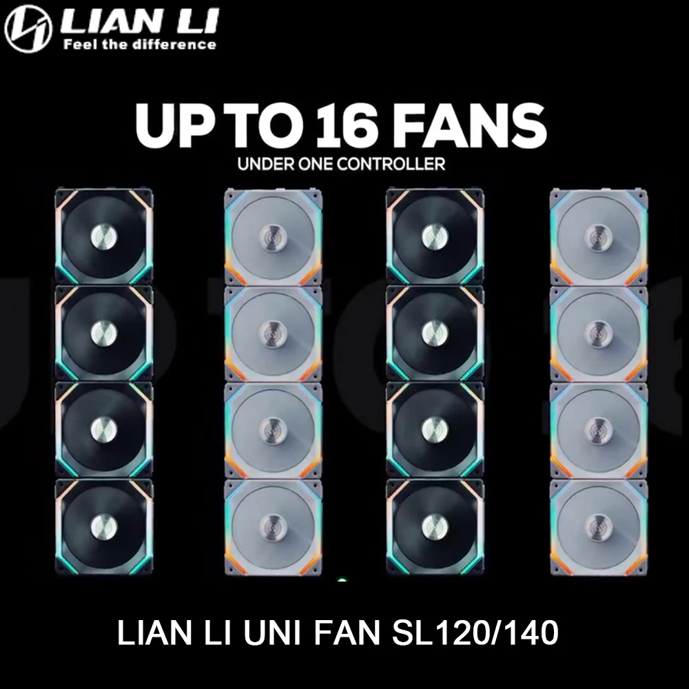 

LIAN LI UNI Fan SL120 SL140 PWM Cableless Modular Fan,Computer Case Water/Air Cooler Daisy Chain 5V ARGB AURA SYNC