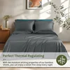 4/6Pcs 100% Bamboo Bed Sheet Set Luxury Smooth Bed Sheet Pillowcase Solid Color Bedding Set Double Queen Size Flat Fitted Sheets 3
