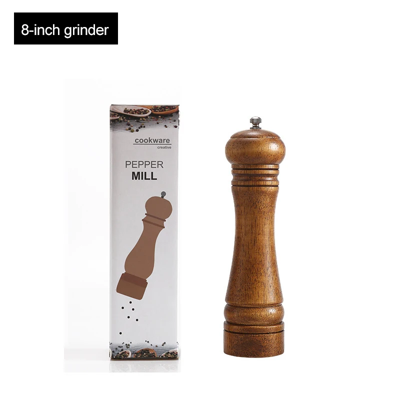 Sizes Manual Salt Pepper Wooden Mill Strong with Adjustable Ceramic Grinder Spice Pepper Salt Shaker for Kitchen Cooking Tools