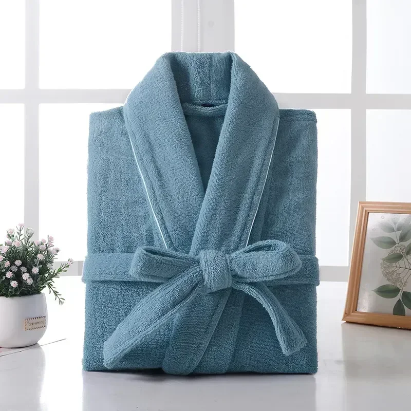 

Dressing Lightweight Towel Men Cotton Waffle 100% Gown Thick Sleepwear Women Long Terry Bathrobe Robe Bath Absorbent