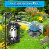 Solar Lantern Outdoor Lights Flickering Flame  Lights Hanging Solar Powered Lights For Garden Patio Deck Yard Pathway 2