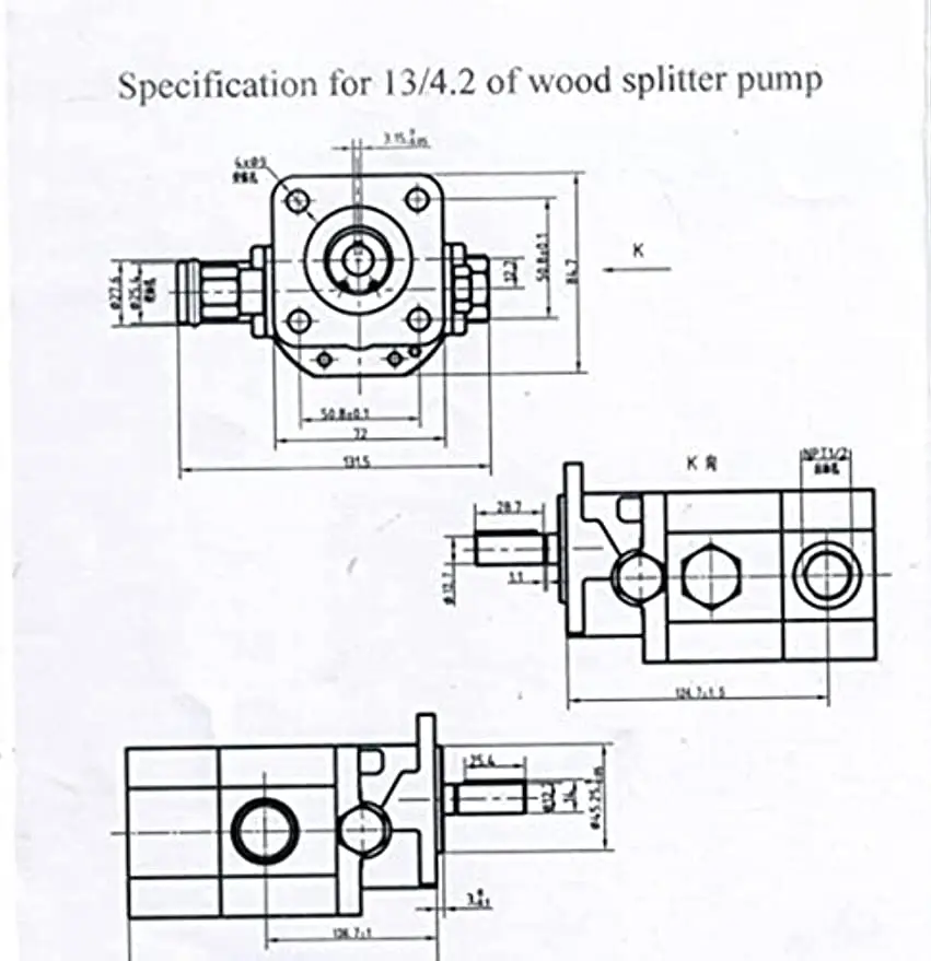 2-Stage 16GPM Hydraulic Pump 1/2" Shaft Dia Log Splitter Pump 3600 RPM Wood Splitter Pumps For Speeco Huske