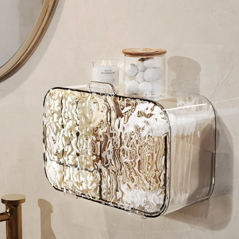 Multi-functional Makeup Organizer with Glacier Patterns: Perfect for Bathroom Storage without Drilling Holes 5