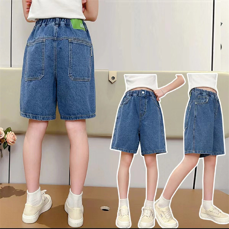 Girls Jeans Shorts 2025 Summer Kids Thin Cool Pants Children's Casual Knee Length Jeans New Teenager Fashion Clothing 4-14Y