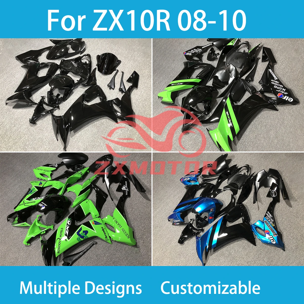 

Обтекатели из АБС-пластика ZX10R 08 09 10 для Kawasaki ZX 10R 2008 2009 2010 ZXMT, комплект обтекателей для мотоцикла