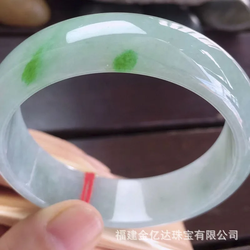 Myanmar Natural Emerald A Ice Floating Green Positive Ring Bracelet Jade