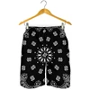 3D Print Black Paisley Bandana Pattern Shorts For Men Quick Dry Oversized Beach Shorts Homme Mens Swim Trunk Short Pants 3