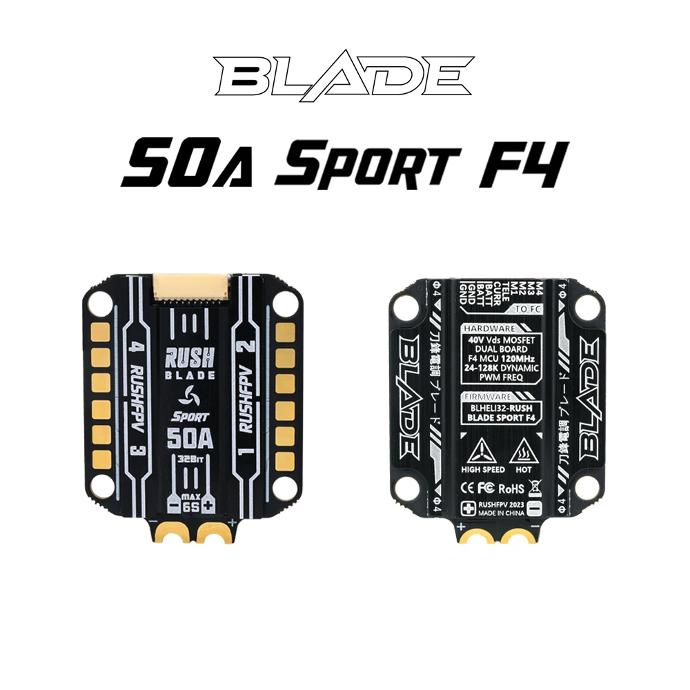 

RUSHFPV BLADE 50A Sport F4 BLHELI32 128K 4 в 1 ESC 3-6S LIPO BLADE F722 V2 аналоговый/Цифровой Контроллер полета для FPV Freestyle