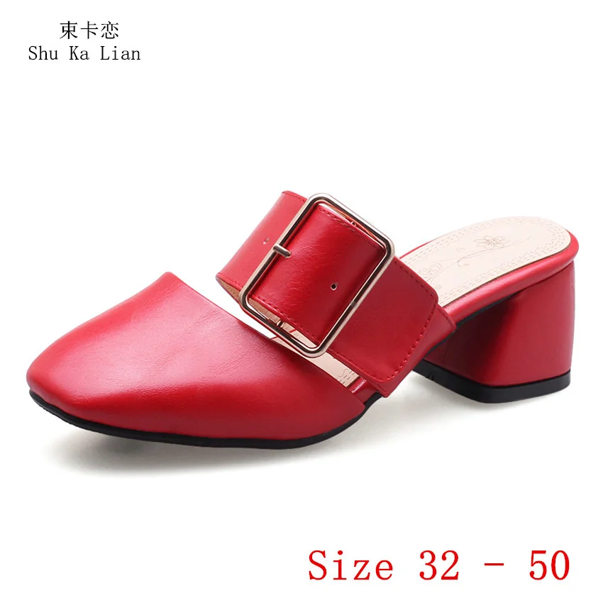 

Summer Slingbacks Mules Shoes High Heels Gladiator Sandals Women Pumps 6 CM High Heel Shoes Woman Small Plus Size 32 - 50