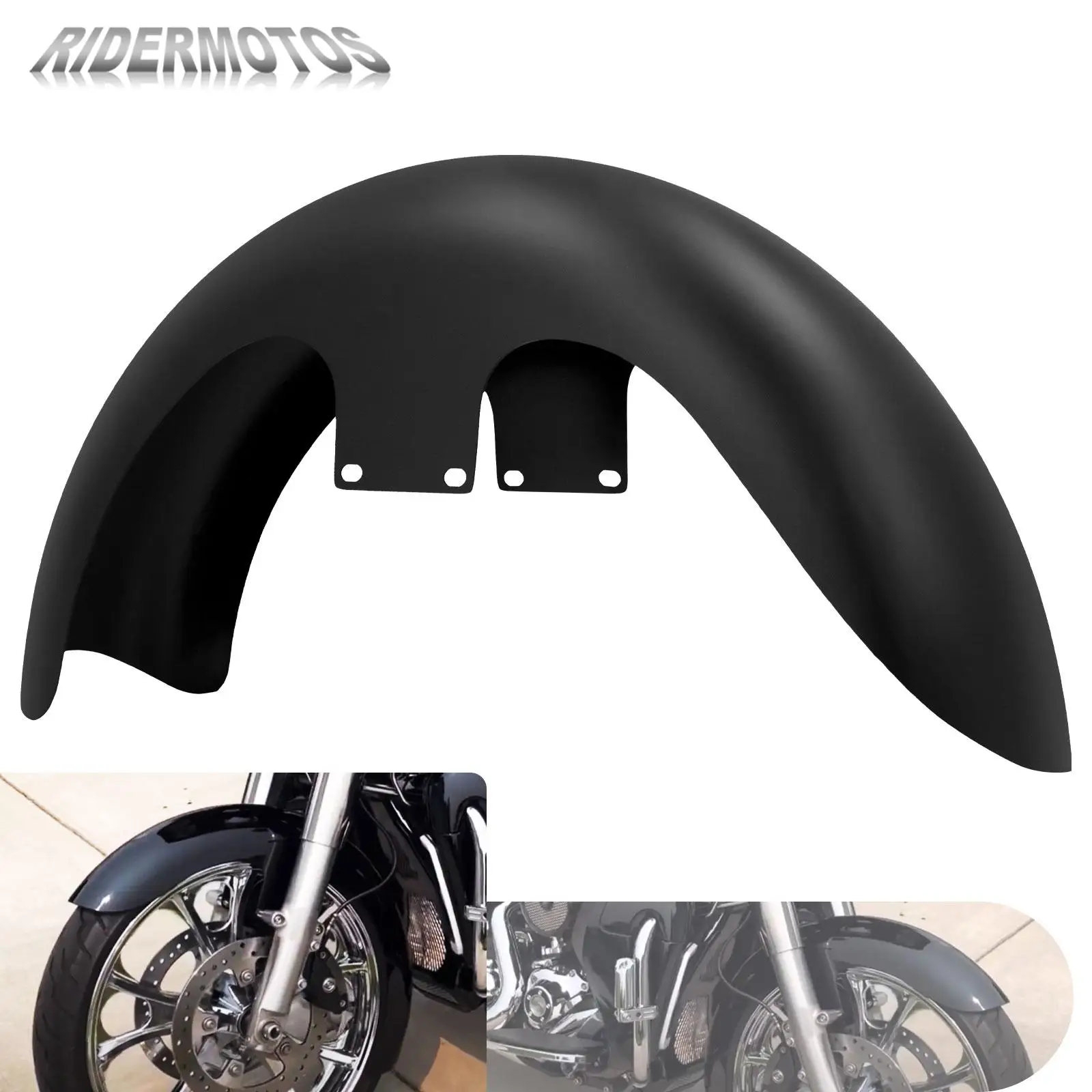 

Motorcycle 21'' Wrap Front Fender Matte Black For Harley Touring Road King Street Glide Electra Glide FLHT FLHR Custom 2014-2022
