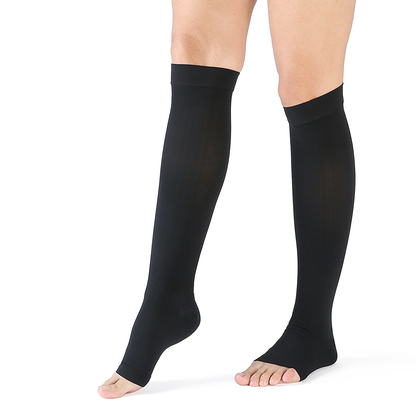20-30 mmHg Medizinische Kompressionsstrümpfe mit Offener Spitze für Damen und Herren, Helfen bei der Verbesserung von Tiefer Venenthrombose und gegen Ermüdungserscheinungen während der Schwangerschaft – Detail 2