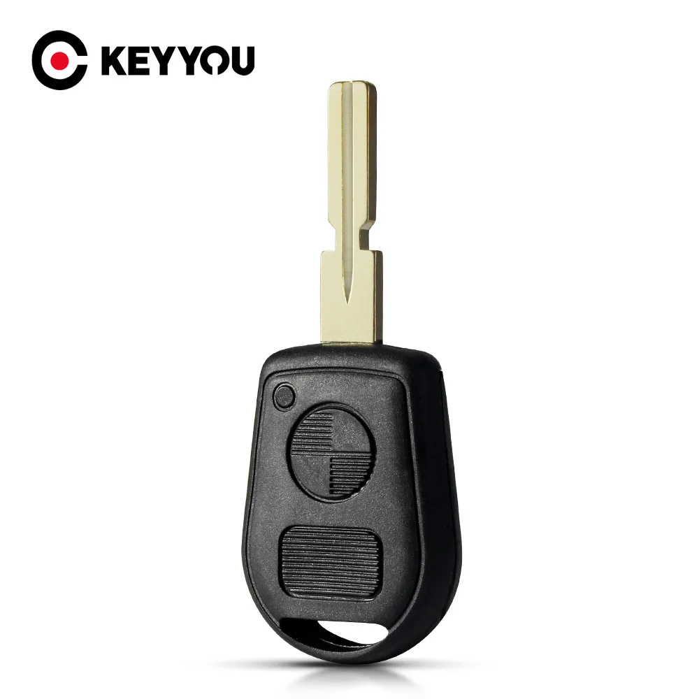 Keyyou Remote Fob Case Replacement Car Key Shell 2 Buttons Key Case