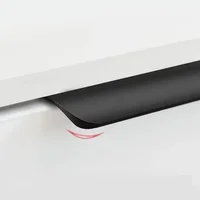 ทองสีดําซ่อนจับยาวตู้ครัวดึงลิ้นชักอลูมิเนียมเฟอร์นิเจอร์จับตู้ดึงตู้เสื้อผ้าดึง 3