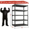 72"H Garage Shelving Load 2500 Lbs Garage Storage Shelves Heavy Duty Shelving 5-Tier Adjustable Shelves Sturdy Metal Shelves 2