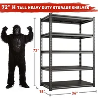 72"H Garage Shelving Load 2500 Lbs Garage Storage Shelves Heavy Duty Shelving 5-Tier Adjustable Shelves Sturdy Metal Shelves 2