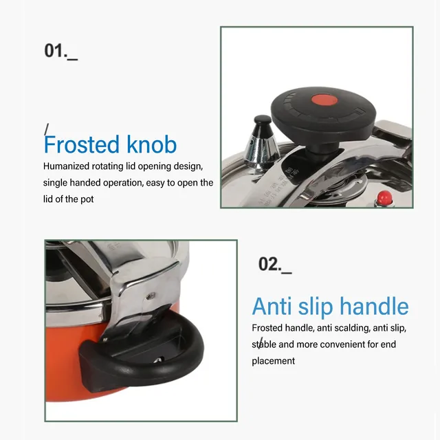 Mini Pressure Cooker Fast Cooking Intelligent  Frosted Knob 2L Stainless Steel Pressure Cooker for Induction 3
