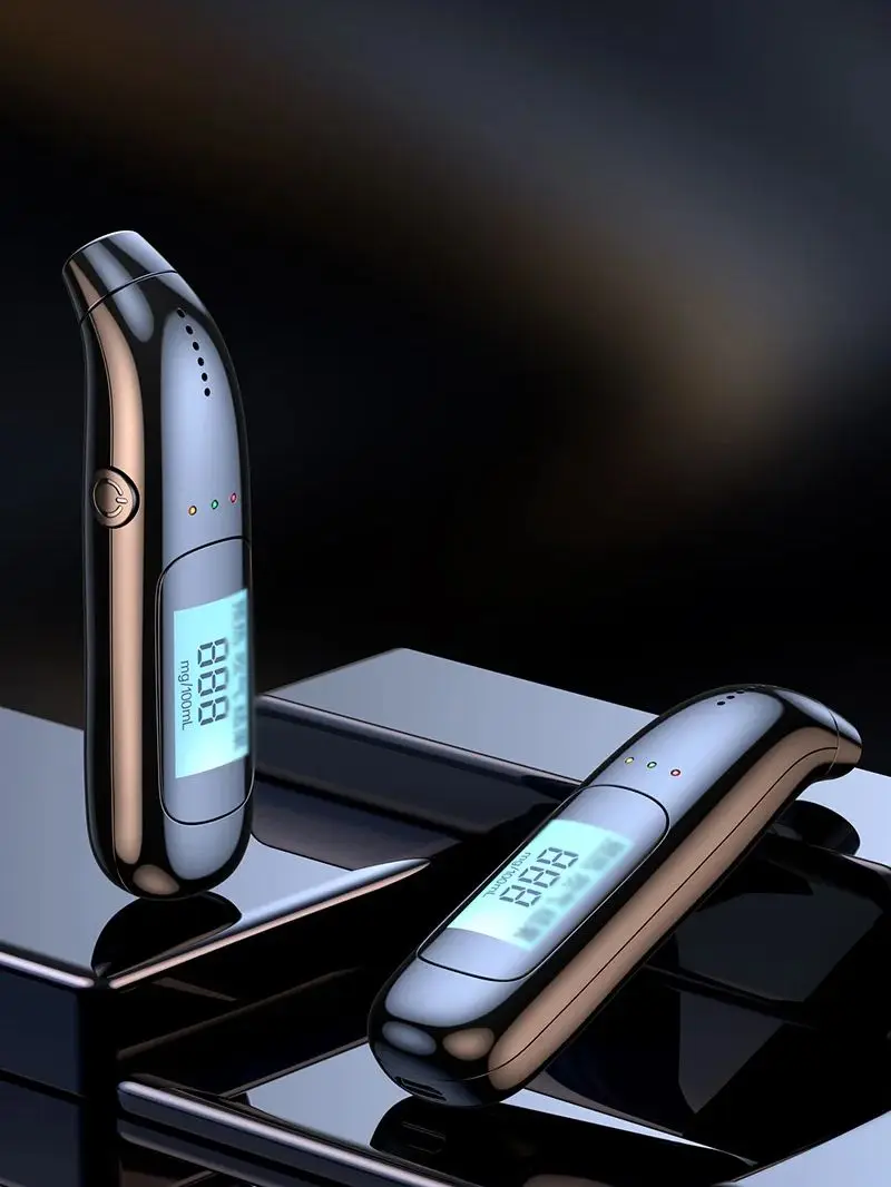 Rechargeable Alcohol Tester High Precision Breathalyzer Alcometer Non-contact Professional Car Portable Alcohol Detector