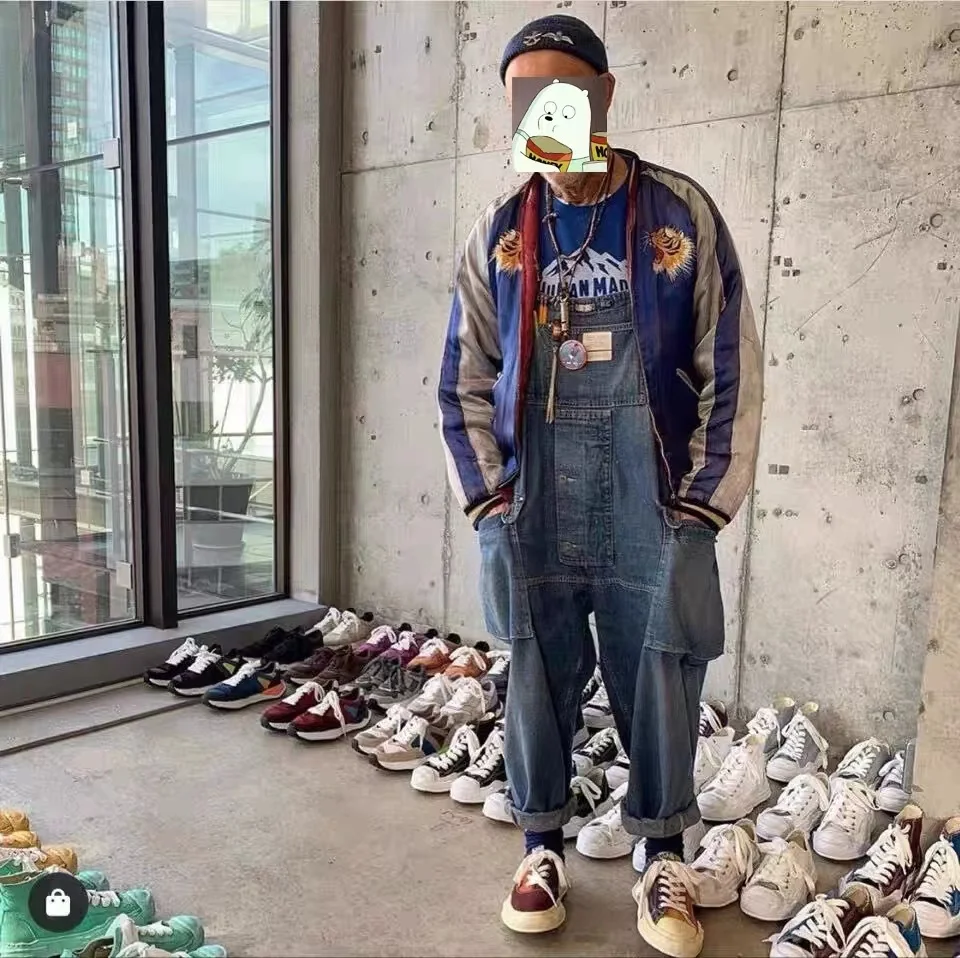 2023 Men Clothing Chic  Denim Overalls Men's Work Cargo Pants Old School Easy Worker Multi-Pocket Bib Jumpsuit Denim Pants 3