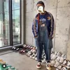 2023 Men Clothing Chic  Denim Overalls Men's Work Cargo Pants Old School Easy Worker Multi-Pocket Bib Jumpsuit Denim Pants 3
