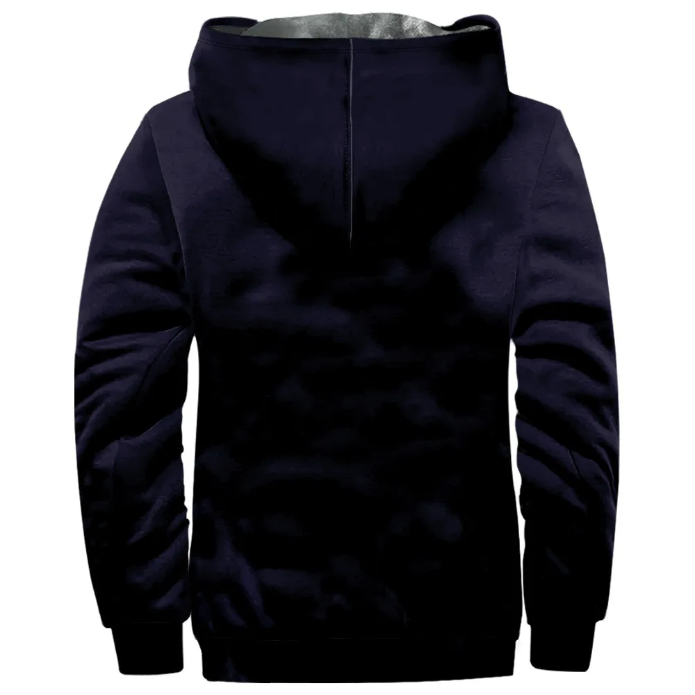 New Christmas Splice Cotton Coat Hooded Sweater Casual Print Long Sleeve Zipper Sweater Thick Cotton Coat Winter