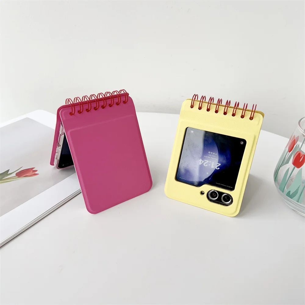Spiral Notebook Style Shockproof Phone Case with Hinge Protection