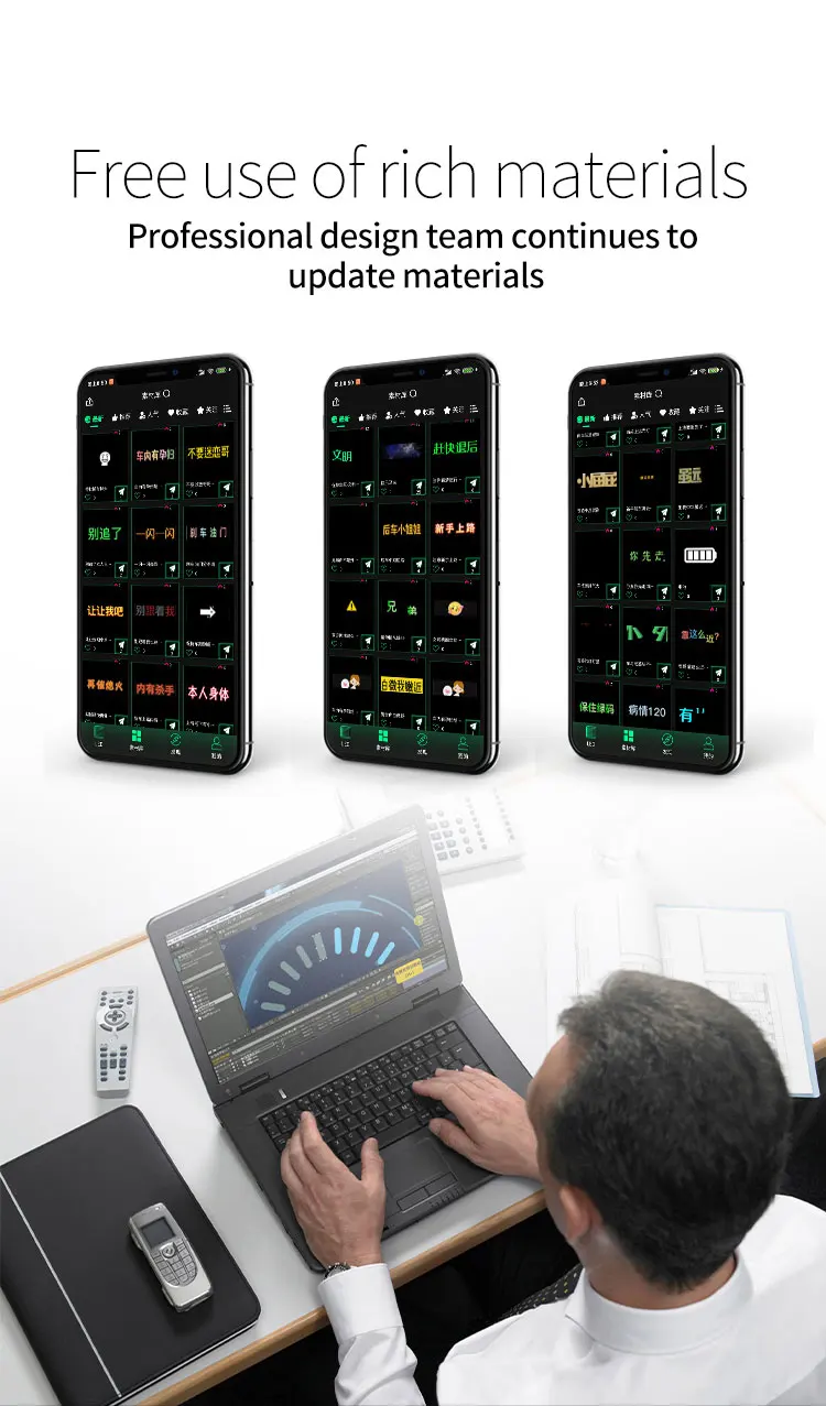 Flexibler LED-Bildschirm für die automatische Windschutzscheibe, dynamisches Teufelsaugen, Acryl-Umgebungs-LED-Matrix-Pixel-Panel, programmierbares Textmuster – Detail 7