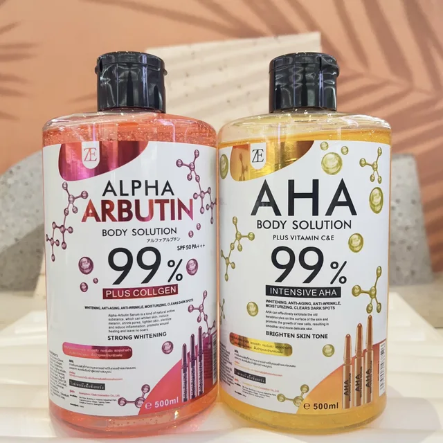 500ml AHA Body and Face Serum Water Moisturizing and Smoothing Facial Skin Arbutin Body Essence Water 1