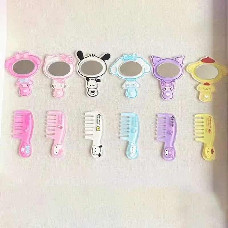 Cartoon Mini Makeup Mirror Comb Hair Accessories