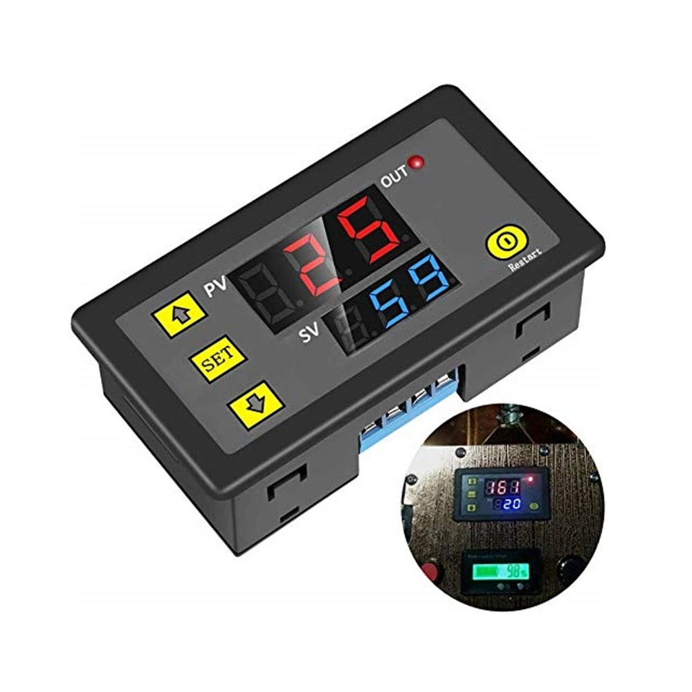 AC 110V-220V 12V/24V Cycle Time Timer Delay Relay LED Dual Digital ...